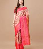 Red Kanjeevaram Silk blend Zari Work Saree