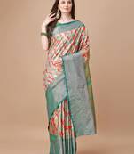 Green Kanjeevaram Silk blend Zari Work Saree
