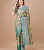Green Kanjeevaram Silk blend Zari Work Saree