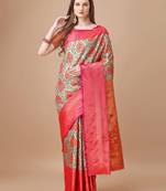 Red Kanjeevaram Silk blend Zari Work Saree