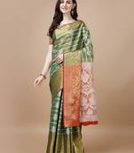 Green Woven Kanjeevaram Zari Work Saree