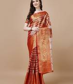 Red Woven Kanjeevaram Zari Work Saree