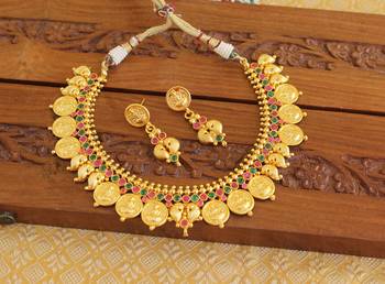 Gold platted temple necklace set 2