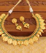Gold platted temple necklace set