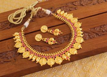 Gold platted temple necklace set 2