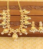 Gold platted temple pearl necklace set