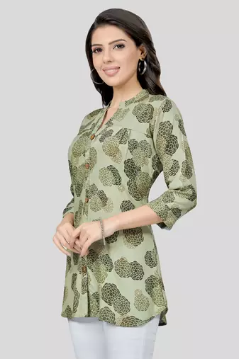  rayon printed short kurti
