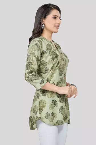  rayon printed short kurti
