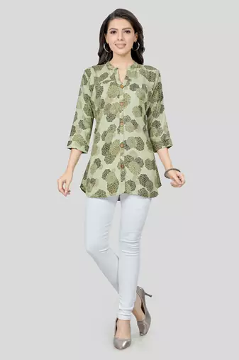  rayon printed short kurti