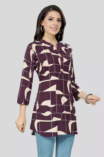  rayon printed short kurti