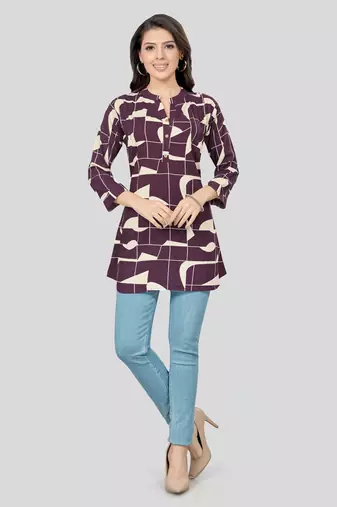  rayon printed short kurti
