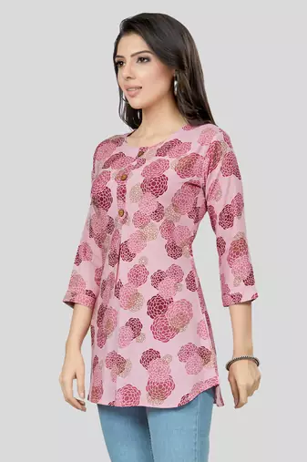  rayon printed short kurti