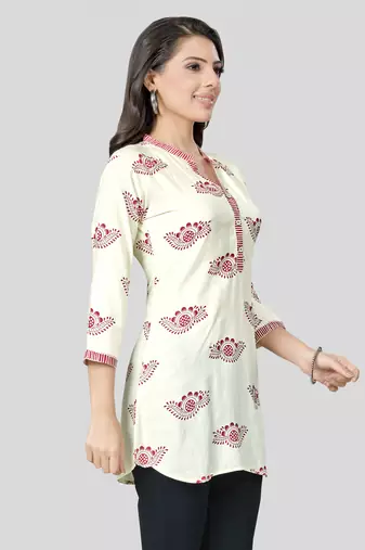  rayon printed short kurti