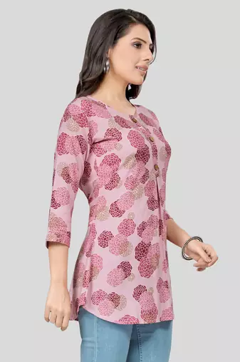  rayon printed short kurti