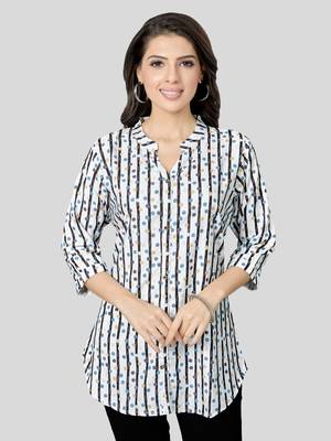  crepe printed short kurti 1