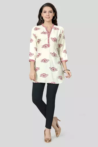  rayon printed short kurti