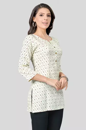  rayon printed short kurti