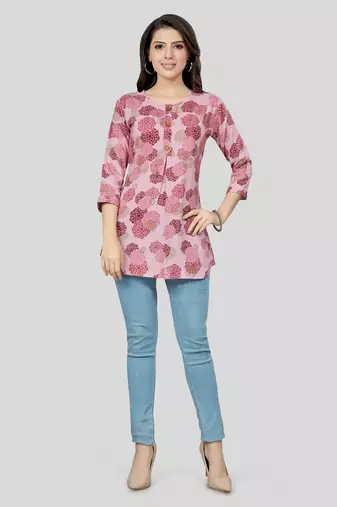  rayon printed short kurti