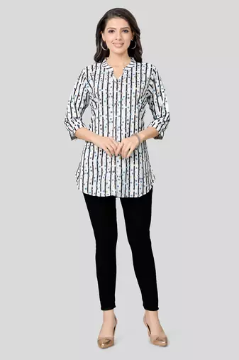  crepe printed short kurti