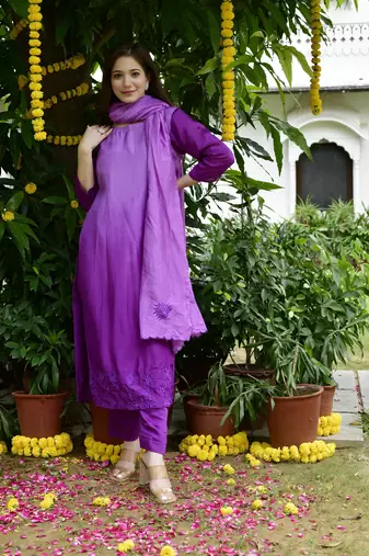 Purple ombroe suit set
