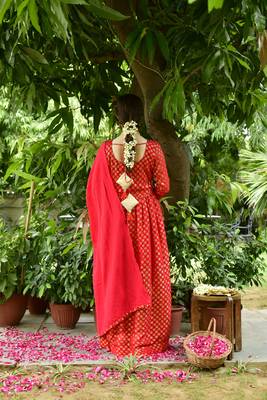 Red gown wth duppata 2