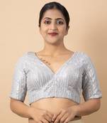 Silver Net Readymade Blouse