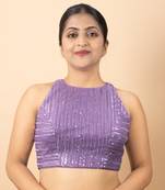 Lavender Net Readymade Blouse