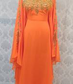 Orange Georgette Zari Work Kaftan