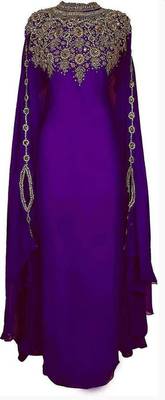 Purple Georgette Zari Work Kaftan 2