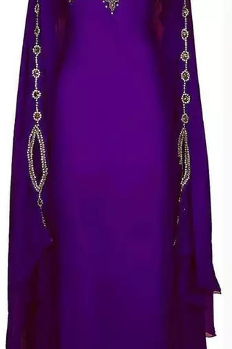 Purple Georgette Zari Work Kaftan