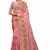 Dusty pink resham zari embroidery work net saree