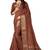 Rust digital print jacquard border silk saree