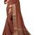 Rust digital print jacquard border silk saree