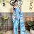 Kimisha women's sky blue georgette sequence saree with unstitched blouse piece
