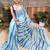 Kimisha women's sky blue georgette sequence saree with unstitched blouse piece