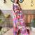 Kimisha women's multicolor georgette sequence saree with unstitched blouse piece