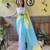 Kimisha women's sky blue georgette sequence saree with unstitched blouse piece