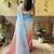 Kimisha women's sky blue georgette sequence saree with unstitched blouse piece