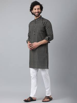 Riag men's striped ethnic long kurta. 2