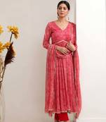 Red chiffon anarklai suit