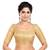 Neckbook Banarasi Gold Brocade Elbow Sleeves Round Neck Princess Cut Padded Readymade Saree Blouse