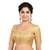 Neckbook Banarasi Gold Brocade Elbow Sleeves Round Neck Princess Cut Padded Readymade Saree Blouse