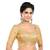 Neckbook Banarasi Gold Brocade Elbow Sleeves Round Neck Princess Cut Padded Readymade Saree Blouse