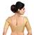 Neckbook Designer Gold Brocade Elbow Sleeves Round Neck Princess Cut Padded Readymade Saree Blouse
