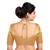 Neckbook Brocade Gold Elbow Sleeves Round Neck Princess Cut Padded Readymade Saree Blouse