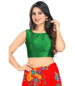 Green Solid Saree Blouse