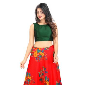 Green Solid Saree Blouse 3