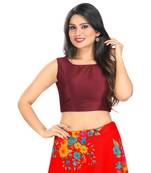 Maroon Solid Saree Blouse
