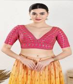 Gold Embroidered Saree Blouse