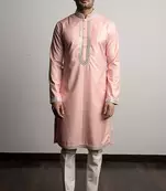 Pink Kurta with White bottom Ethnic Kurta for Mens Occasional, Traditional Festive Designer Stylish Wear  